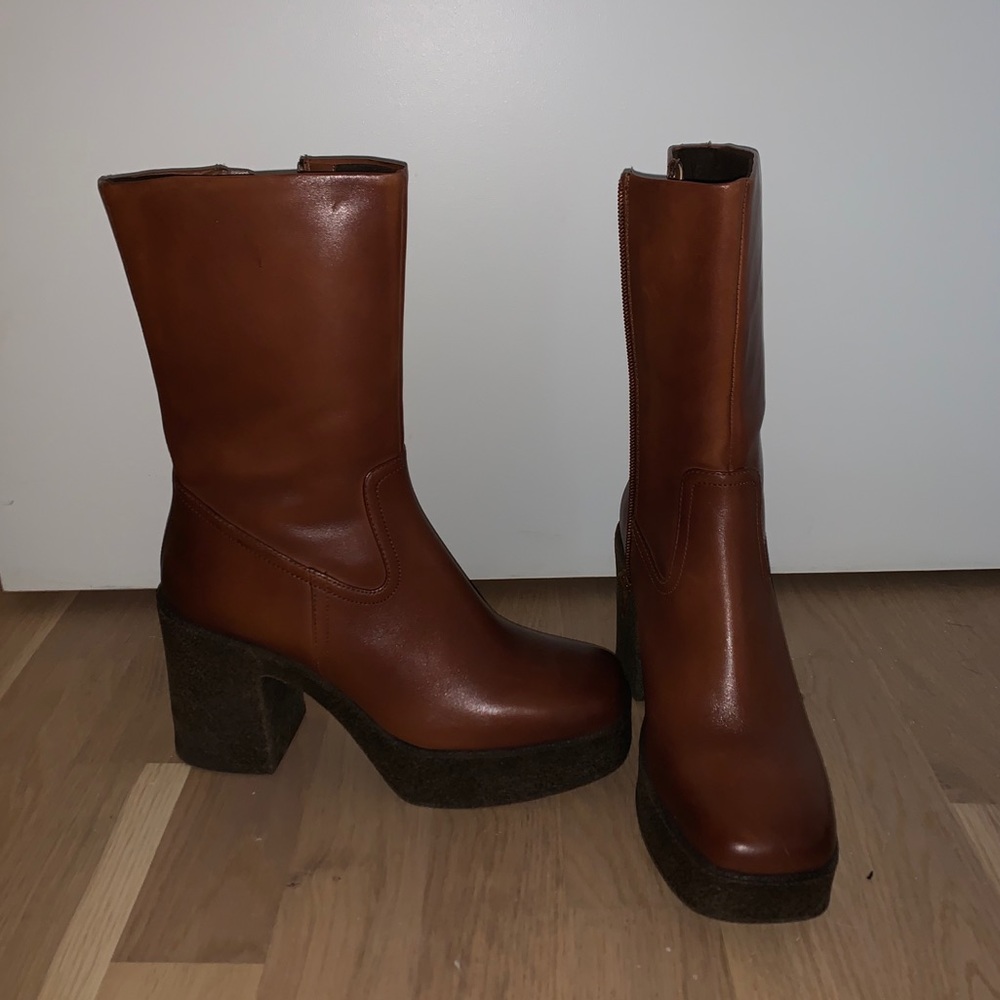 Brand New Brown Leather Booties